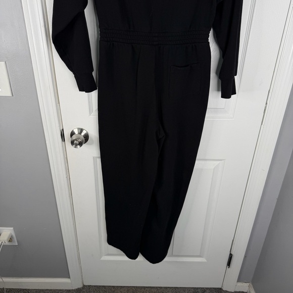 Sz M VS PINK NWOT $69 Ivy Fleece Hooded Jumpsuit Hoodie Black - Picture 10 of 11